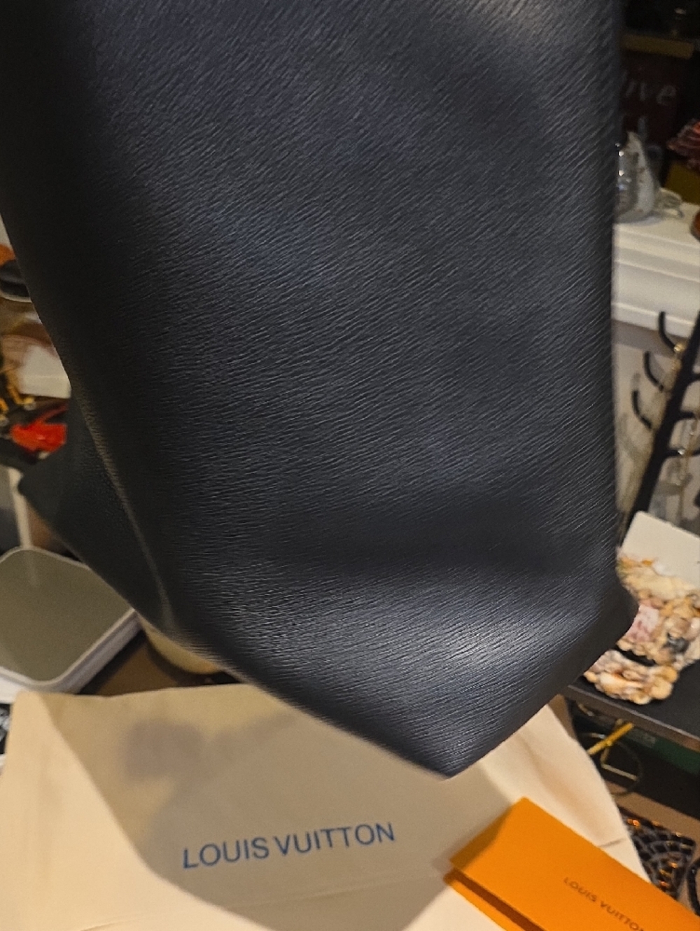 Black Leather Shoulder Tote Bag - Unbranded - Picture 8 of 14